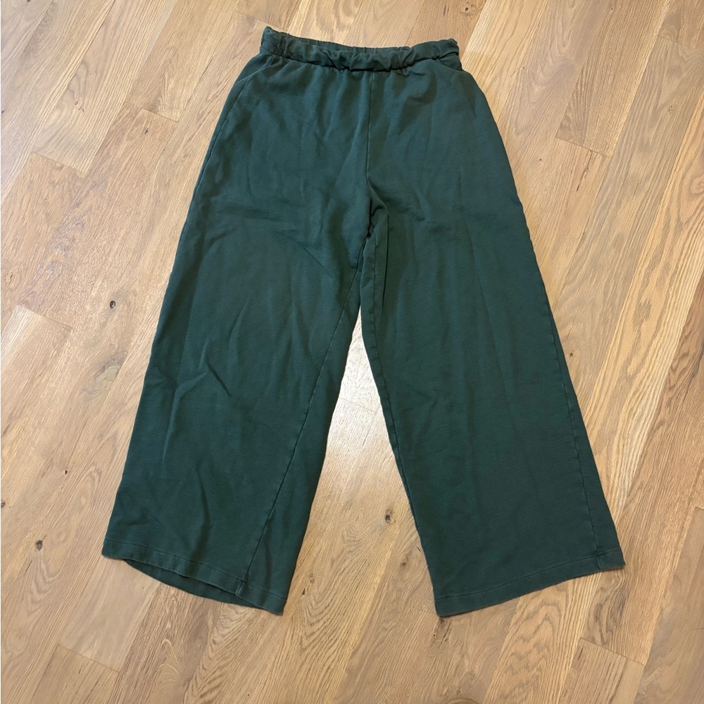 ZARA Women's Green Wide-Leg Trousers Size medium